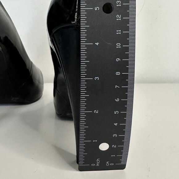 BCBG Paris Black Patent Leather High Heel Pumps size 8.5 4” heels stiletto - Picture 4 of 15